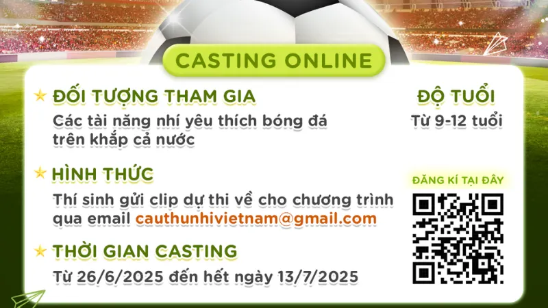 Biểu mẫu điền thông tin tham gia nhanh cho các cầu thủ nhí